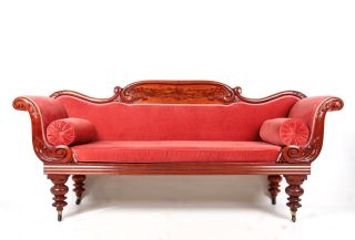 Antique Victorian Sofa Fine Quality Large Scroll Arm Four Seater Settee Pink Cha photo