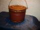 Antique Tin Red Pale Canister Toleware Handpainted Flowers Signed B.  C.  P Primitives photo 4