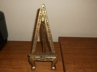 Vintage Gold Antique Look Chic Picture Holder Art Wood Easel Shabby 9 