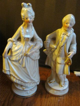 Vintage Coventry Porcelain Colonial Lady & Man Figures 5012 & 5013 Made In Usa photo