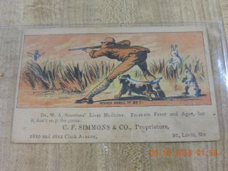 1880 ' S Simmons Liver Medicine Victorian Trade Card Riley & Bro Plattsburg Mo photo