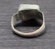 Ancient Roman Bronze Ring Plated Silver With Ancient Glass Roman photo 2