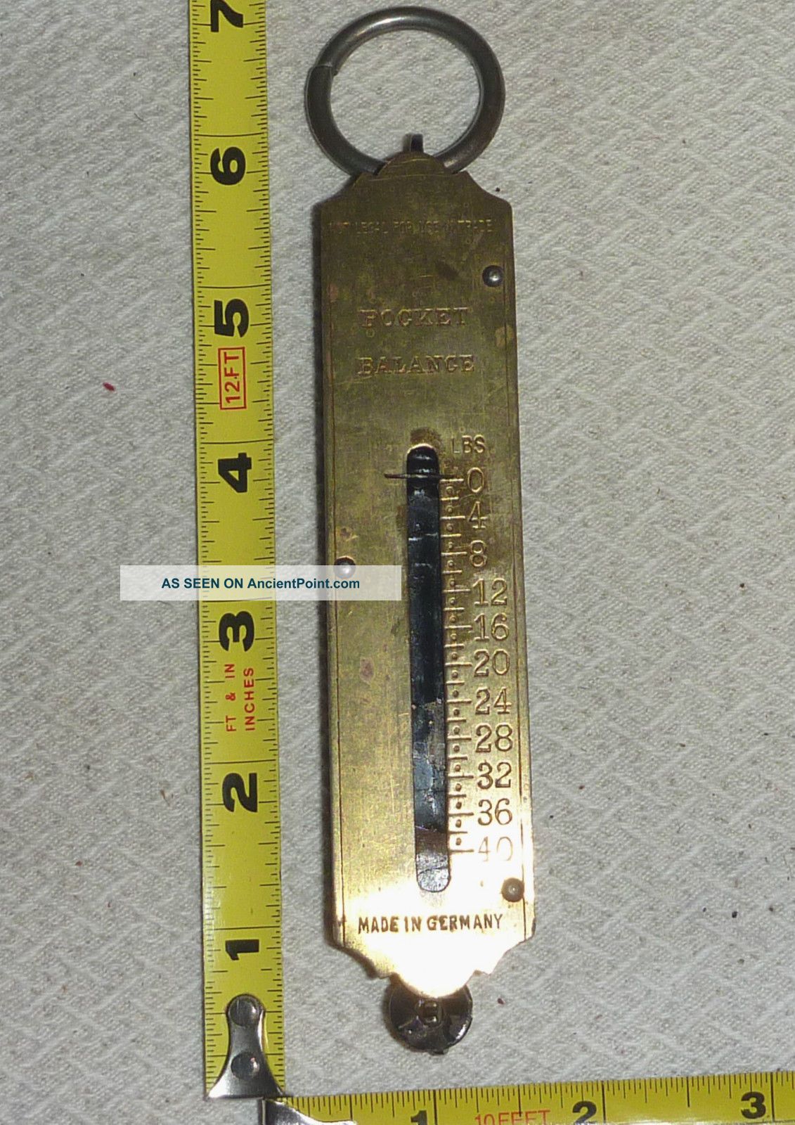 Antique German Pocket Balance Scale - 40 Lb - Estate Scales photo