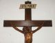 Antique Lrg.  (58x29) Crucifix W.  Carved Linden Wood Corpus Christy Carved Figures photo 6