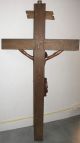 Antique Lrg.  (58x29) Crucifix W.  Carved Linden Wood Corpus Christy Carved Figures photo 8