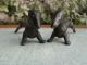 Antique Pair Kayserzinn Dachshund Dog Knife Rests Art Nouveau Pewter Art Nouveau photo 1