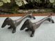 Antique Pair Kayserzinn Dachshund Dog Knife Rests Art Nouveau Pewter Art Nouveau photo 2