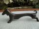 Antique Pair Kayserzinn Dachshund Dog Knife Rests Art Nouveau Pewter Art Nouveau photo 4