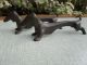 Antique Pair Kayserzinn Dachshund Dog Knife Rests Art Nouveau Pewter Art Nouveau photo 7