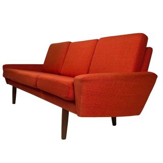 Danish Mid Century Modern Sofa With Teak Legs Vintage Modernism Wow photo