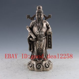 Tibet Silver Copper Handwork Carved Paul Star Statue photo