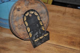 Antique 19th Century Primitive Hanging Tin Match Holder Safe Tray Fireplace photo