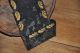 Antique 19th Century Primitive Hanging Tin Match Holder Safe Tray Fireplace Primitives photo 2