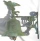 Vintage Verdigris Metal Figural Angel Trumpet Wall Mnt Dinner Bell Garden Decor Garden photo 1