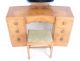 Art Deco Dressing Table And Stool French Kneehole Twin Pedestal Walnut 1930s Vin 20th Century photo 7
