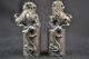 A Pair Collectible Decorated Hand Miao Silver Carving Kylin & Leopard Statue Other Antique Chinese Statues photo 1