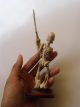 Bali Netsuke Skull Skeleton Samurai Sword Statue From Deer Antler Carved_v30 Statues photo 2