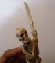 Bali Netsuke Skull Skeleton Samurai Sword Statue From Deer Antler Carved_v30 Statues photo 4