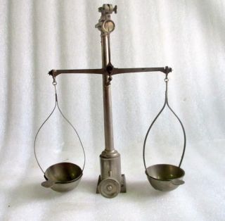 Vintage Old Brass Hand Crafted Indian Goldsmith Jewelry Weight Balance Scale photo