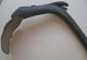 Large Antique African Hand Forged Iron Adze,  Hoe With Animal Wooden Handle Other African Antiques photo 1