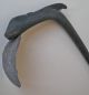 Large Antique African Hand Forged Iron Adze,  Hoe With Animal Wooden Handle Other African Antiques photo 3
