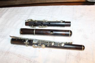 Antique Vintage Wooden Flute: 12 Keys. photo