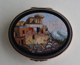 Early 19th Century Italian Micro Mosaic,  Agate And Gilt Brass Snuff Box C1820 photo