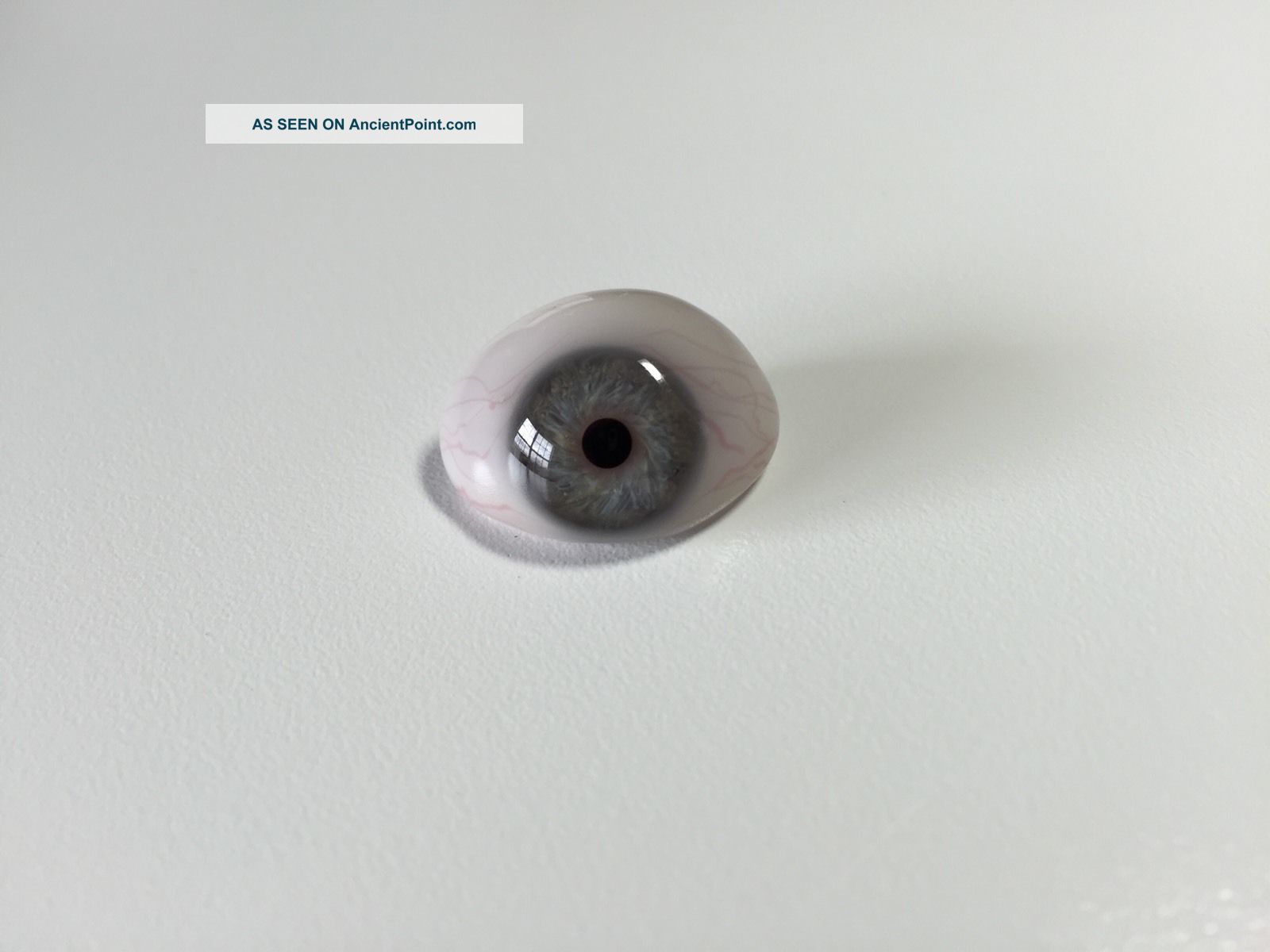 Vintage Light Blue Prosthetic Human Glass Eye,  Usa Optical photo