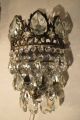 Antique Vintage French Basket Style Crystal Wall Sconce Aplique 1940 ' S Chandeliers, Fixtures, Sconces photo 1