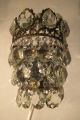 Antique Vintage French Basket Style Crystal Wall Sconce Aplique 1940 ' S Chandeliers, Fixtures, Sconces photo 3