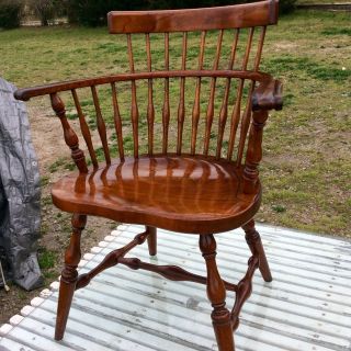 Midcentury Colonial Cherry Valley L&jg Stickley Combback Windsor One / Two Chair photo