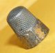 Antique Victorian Art Nouveau Sterling Silver W/ Gold 9 Sewing Thimble Signed Thimbles photo 1