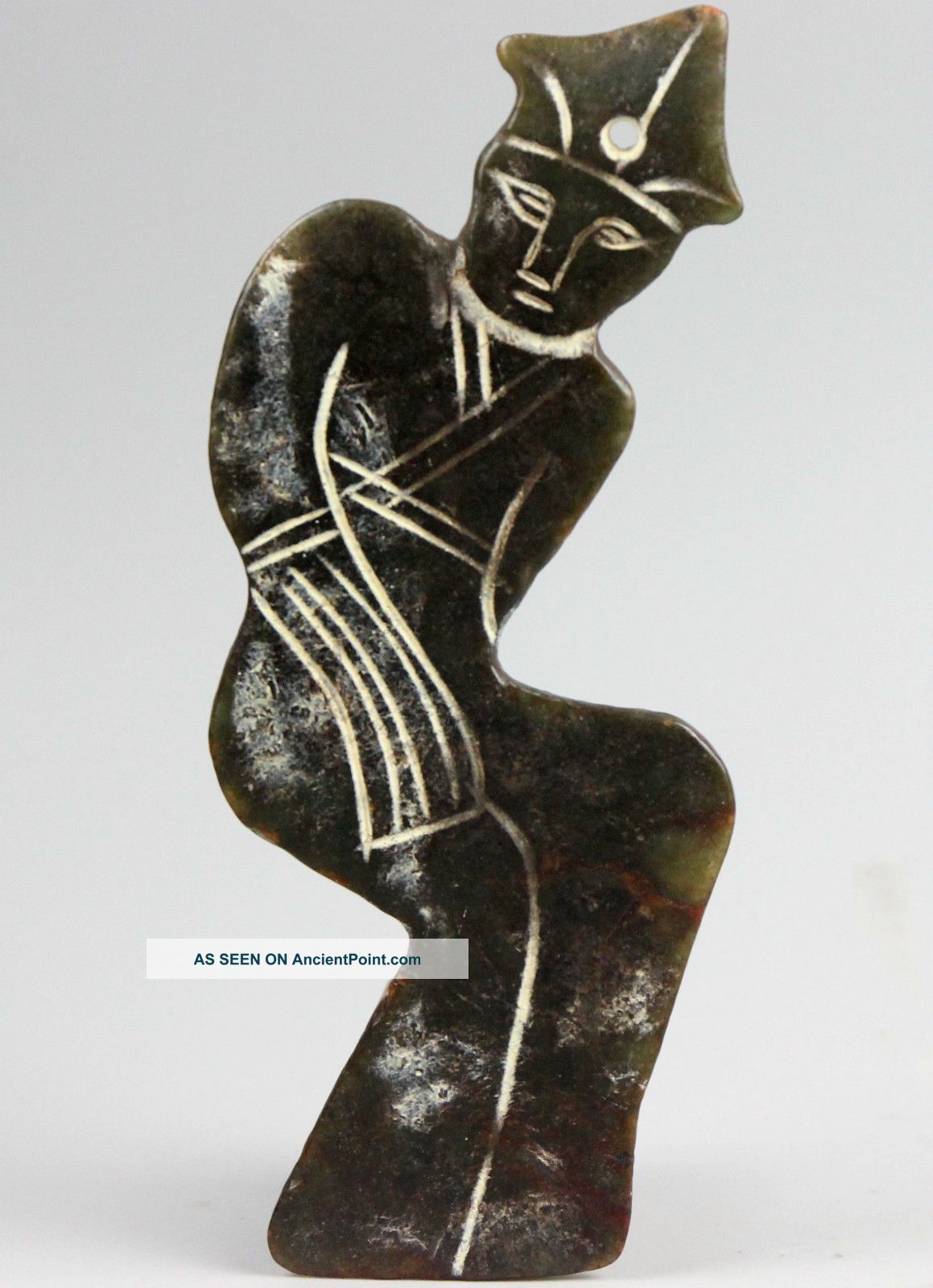 Ancient Chinese Jade Carved Jade Statue High 13cm Other Antique Chinese Statues photo