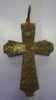 Post Medieval Copper Alloy Crucifix Pendant - British photo 1