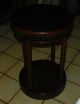 Mahogany Hammered Brass Lamp Table / Plant Stand (ps139) Post-1950 photo 2
