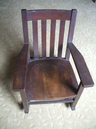 Antique Child ' S Mission Oak Arts Crafts Rocking Chair Heywood Wakefield? photo