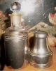 C.  1920 Art Deco Glass Perfume Apothecary Bottle & Stopper Silver Plated Flask Perfume Bottles photo 2