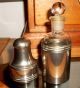 C.  1920 Art Deco Glass Perfume Apothecary Bottle & Stopper Silver Plated Flask Perfume Bottles photo 6
