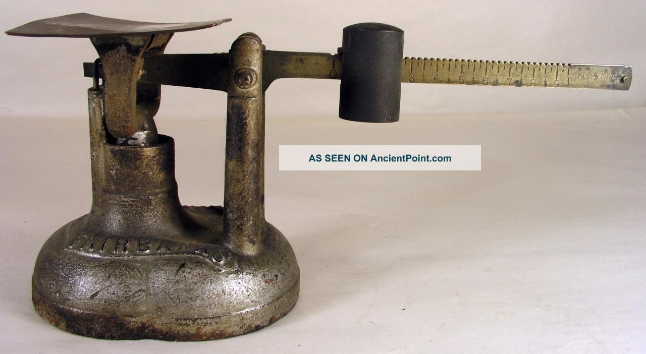 Antique Old Fairbanks Scale Counter Top Desk Country Store Postal Post Office Scales photo