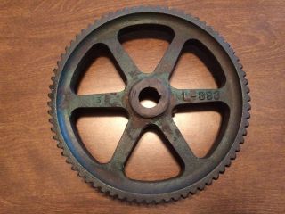 Antique Cast Iron Industrial Gear Wheel Sprocket Cog Steampunk Art Rustic photo
