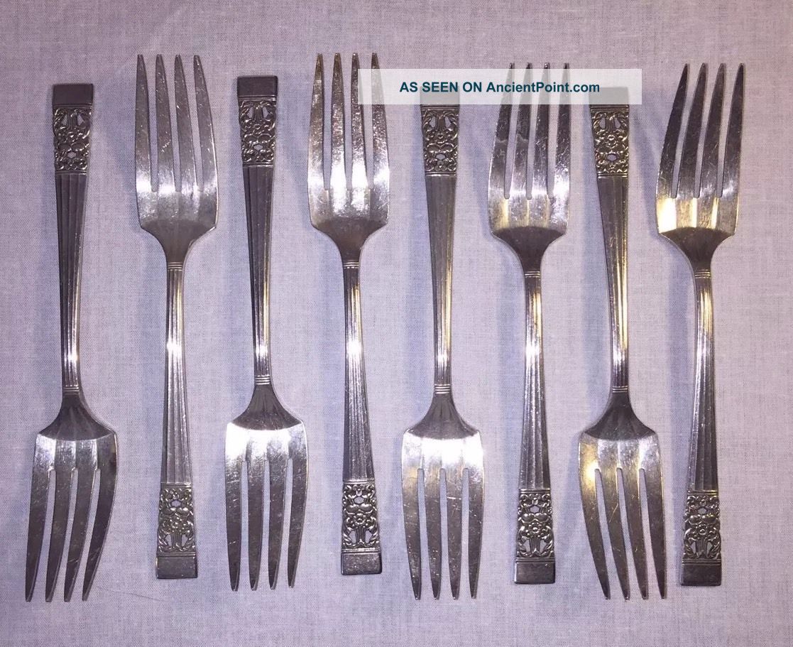 8 Coronation Salad Dessert Forks Community Oneida Silverplate Flatware Flatware & Silverware photo