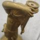 Art Deco Egyptian Revival Golden Boy Statue Male Torch Bearer Candle Holder Lamp Metalware photo 9