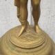 Art Deco Egyptian Revival Golden Boy Statue Male Torch Bearer Candle Holder Lamp Metalware photo 10