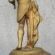 Art Deco Egyptian Revival Golden Boy Statue Male Torch Bearer Candle Holder Lamp Metalware photo 8