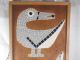 Vintage Mcm Sea Gull Bird Mosaic & Mahogany Wood Wall Hanging Yard Long Eames Mid-Century Modernism photo 2