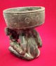 Old God Huehueteotl Clay Terracotta Pottery Brazier Statue Antique Precolumbian The Americas photo 2