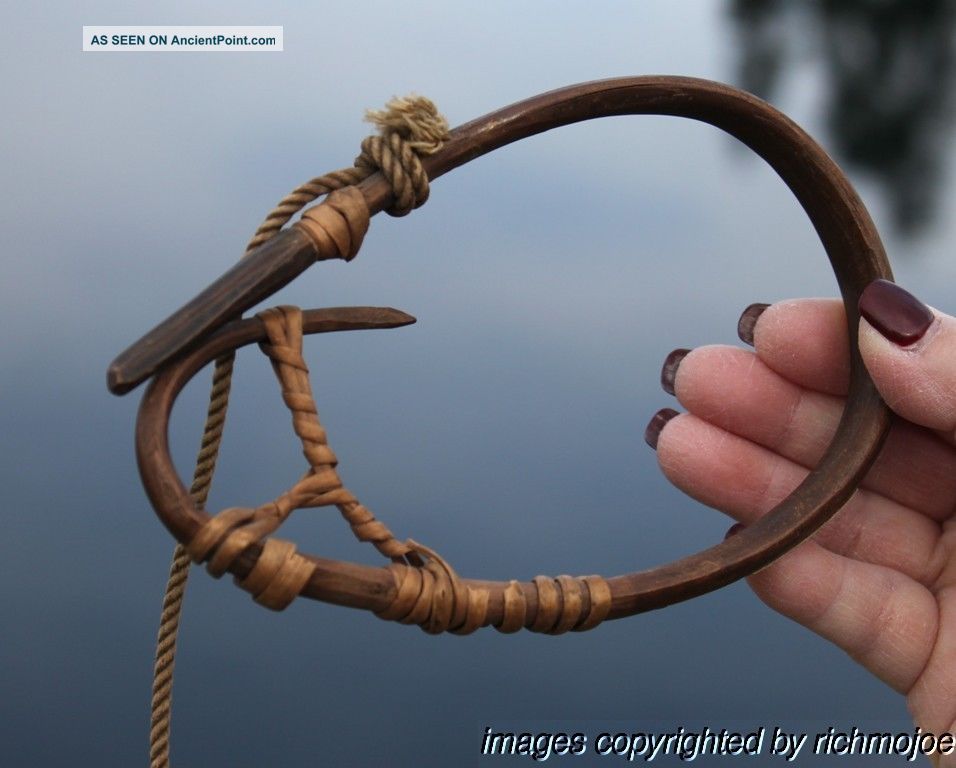 Fine Old Northwest Coast Haida Or Tlingit Indian Alder Wood Cod Hook 1 Native American photo