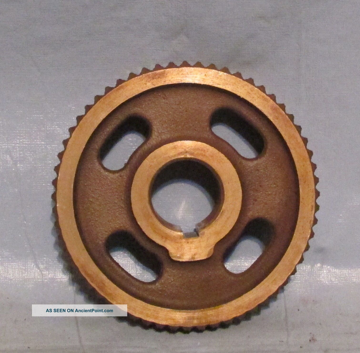 Vintage Industrial Machine Age Brass Cog// Gear Lamp Piece Steampunk Art