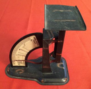 Vintage 1920s Ideal Postal Scale Celluloid Insert Copper Sprayed Black Factory photo