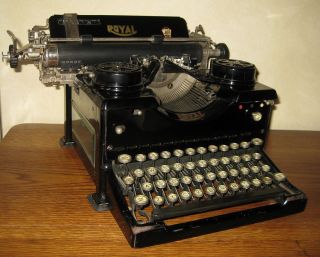 Early Royal No.  10 Series Typewriter W/ Beveled Glass Sides Serial No.  X1136344 photo